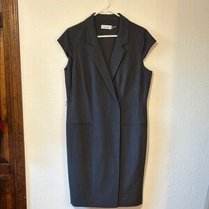 Calvin Klein Charcoal Cap Sleeve Blazer Dress